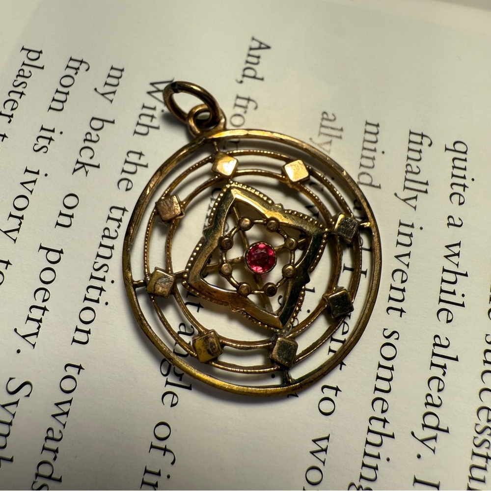 Antique gold fill pendant